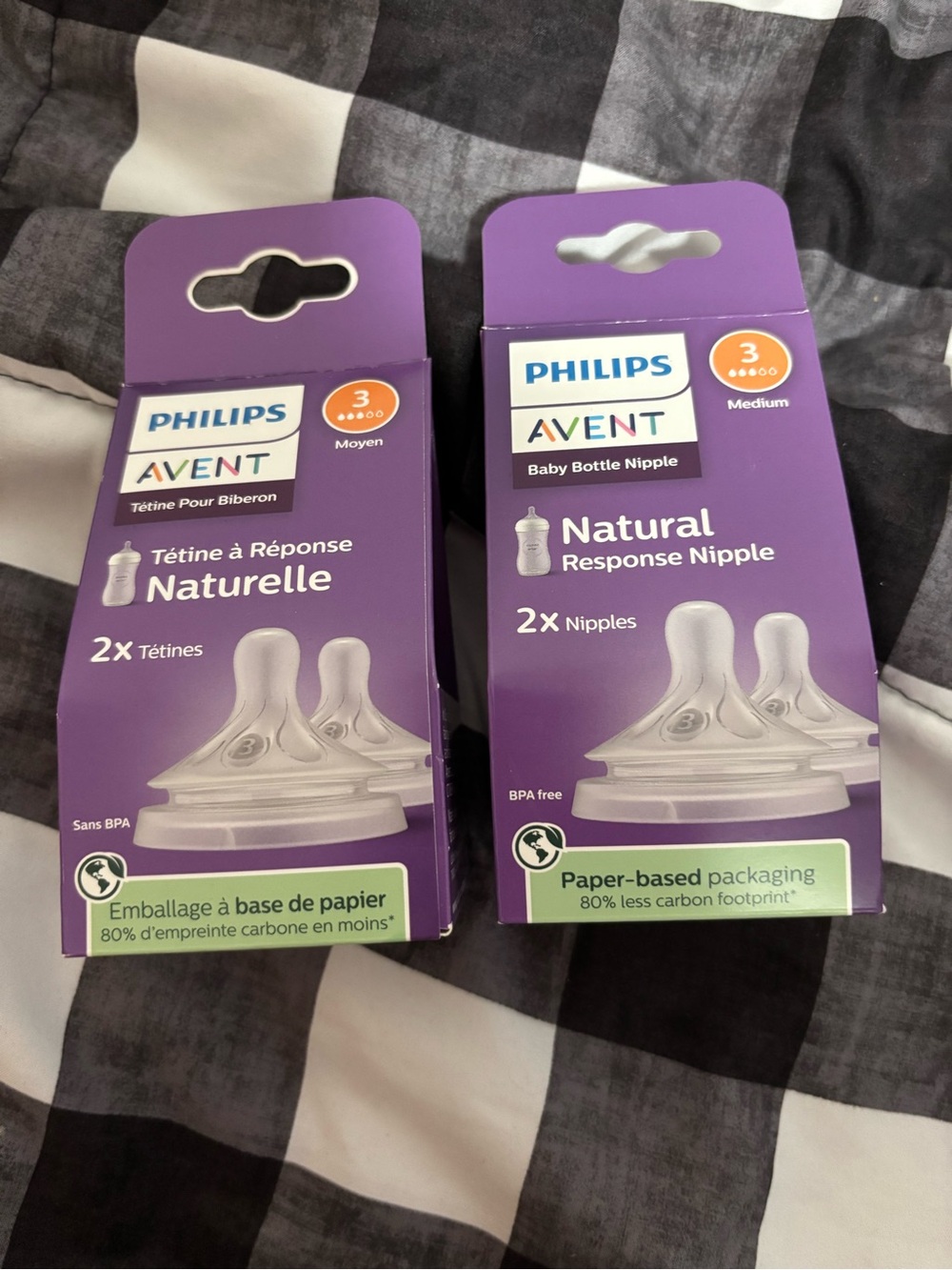 NWOT Philips Avent Natural Response Nipple - Medium Flow 3- 2- 2 Packs